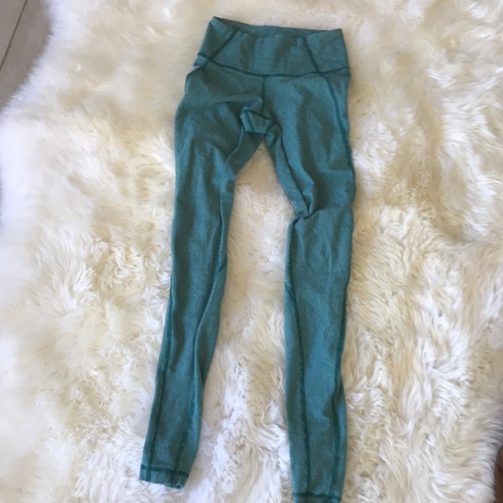 Green stripe lululemon leggings